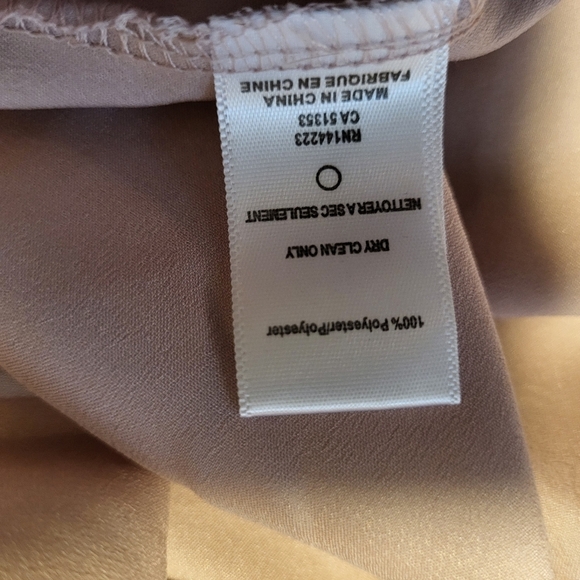 Anthropologie Tan Cami Sleeveless V-Neck Lace Trim Satin Top Size S - Picture 3 of 7